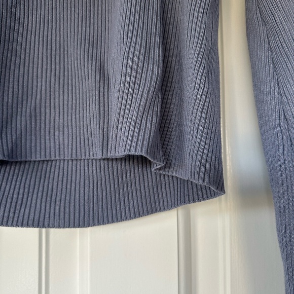 Lulus Keep 'Em Guessing Dusty Blue Ribbed Balloon Sleeve Sweater Top - Picture 8 of 10